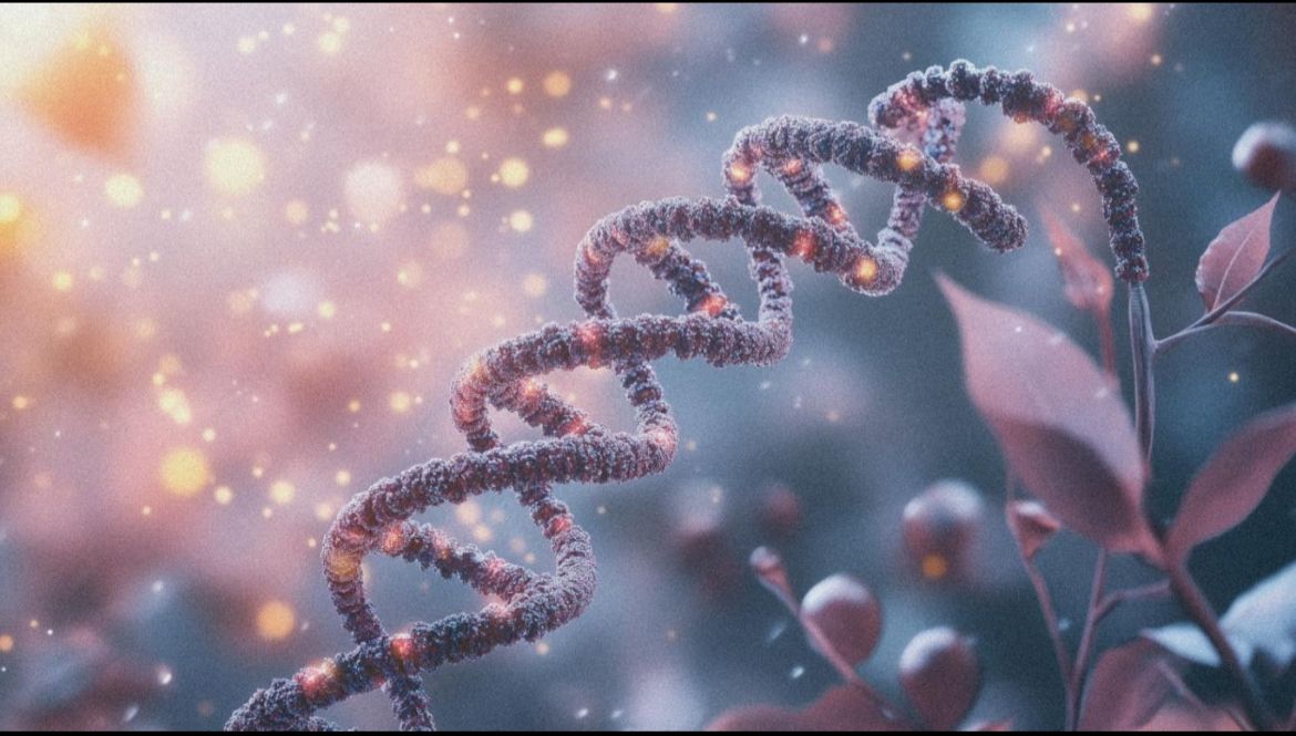 DNA helix meeting nature — vision section